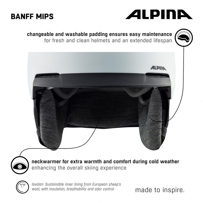 ALPINA Banff MIPS — легкий лижний та сноуборд шолом з індивідуальним налаштуванням, посилений захист від ударів, оптимальна вентиляція