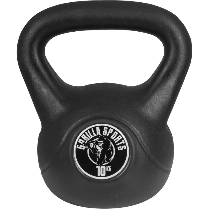 Кетлбел GORILLA SPORTS з пластика, 2-20 кг, одинично або комплект, з/без підставки – гиря для фітнесу