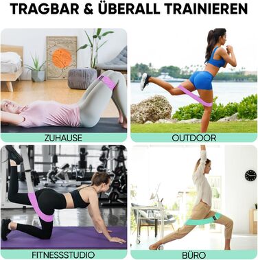 Фітнес-еластичні стрічки Suright: резистентні гумки для йоги, силових тренувань, ніг та сідниць. Набір для фітнесу (зелений, фіолетовий, чорний)