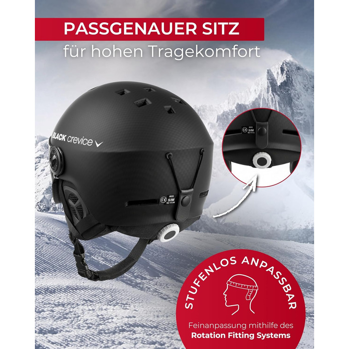 Шолом гірськолижний Black Crevice Arlberg з візором (S, Чорний)