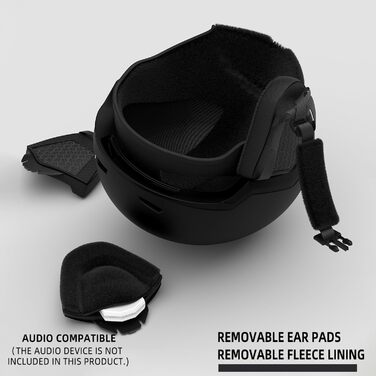 Шолом для сноуборду та гірських лиж, чорний, унісекс, з вентиляцією та знімними навушниками