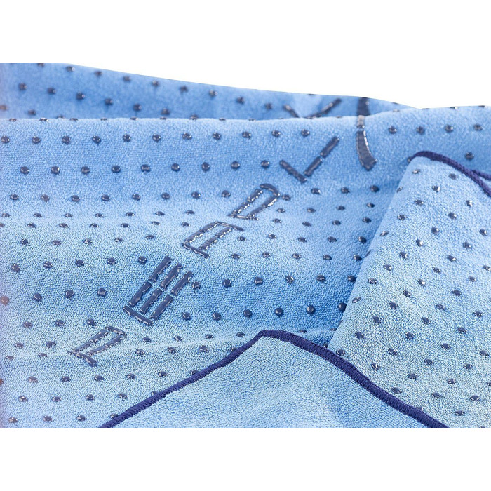 PEARL Sports Yogatuch: Рушник для йоги 2-в-1 з мікрофібри та підкладкою (для килимка для гімнастики, блакитний)