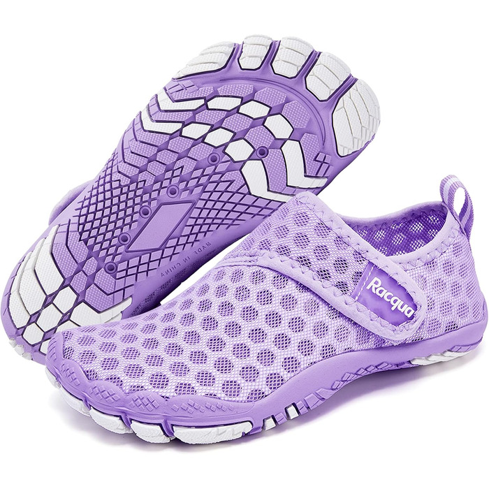 Racqua дитячі шкарпетки-тапочки для плавання та басейну, дихаючі, розмір 28-37, фіолетовий