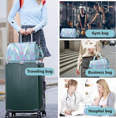 Спортивна сумка з єдинорогом, маленька, унісекс (зелена)