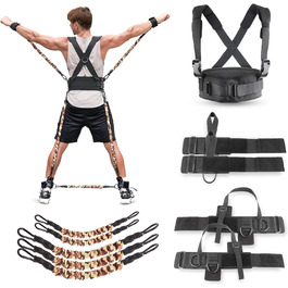 Резистентні еластичні стрічки для боксу та ММА. Комплект для тренувань з манжетами та ременями на щиколотки (300LB)