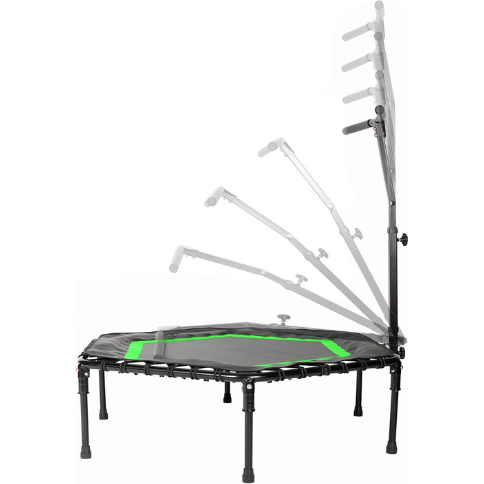 Фітнес батут SportPlus для дорослих, зелений, 111x124x90-115 см