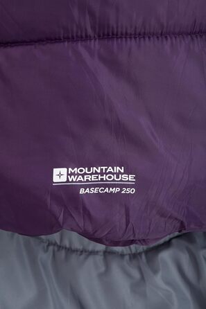 Спальний мішок Mountain Warehouse Basecamp 250 - для дорослих та дітей, блакитно-зелений (темно-фіолетовий)