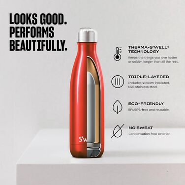 Термобутилка S'well Pyrit 500 мл, вакуумна, нержавіюча сталь, BPA-free, зберігає тепло і холод, для напоїв у дорозі