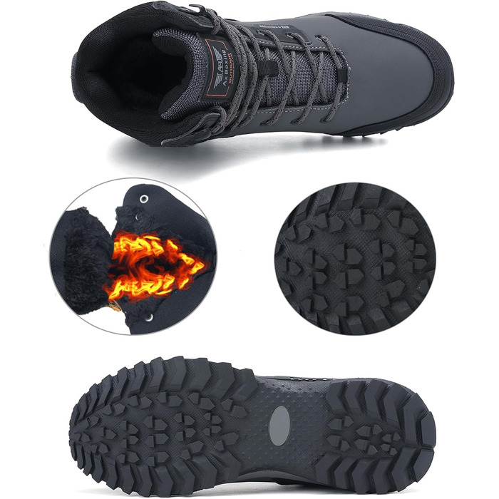 Черевики зимові чоловічі ARRIGO BELLO - зимові чоботи, чоботи для снігу, теплі, утеплені, робочі, для роботи, для хайкінгу, розміри 41-46 (Сірий3372, 43 EU)