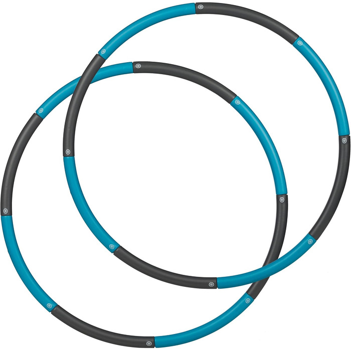 Фітнес обруч Hula Hoop 90 см, для схуднення та тренування преса, розбірний, синьо-сірий, для дорослих
