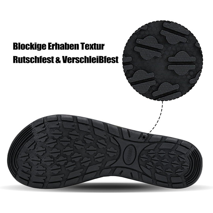 Чоботи для плавання SAGUARO: чоловічі та жіночі, легкі, швидковисихаючі, неопренові, розміри EU 36-47, чорний колір