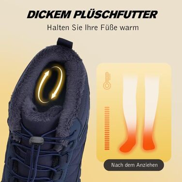 Зимові черевики IceUnicorn: теплі, з підкладкою, для жінок та чоловіків (39 EU, темно-синій)