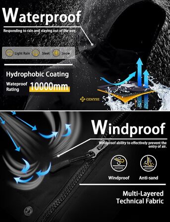 Жіноча водонепроникна гірськолижна куртка GEMYSE з флісовою підкладкою, вітрозахисна, з капюшоном, світло-рожевий колір