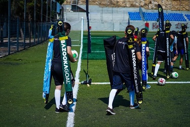 Складані переносні футбольні ворота BazookaGoal 120x75 см, чорні