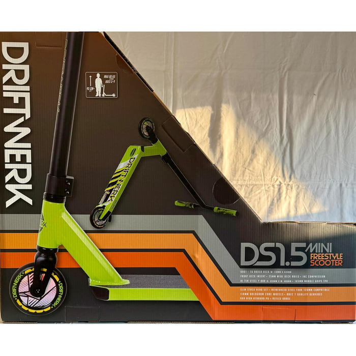 Дитячий трюковий самокат Driftwerk DS1.5 Mini зелений, фрістайл самокат для дітей