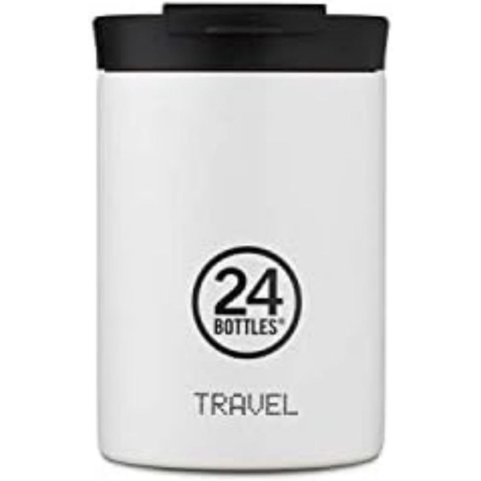 Термокружка 24Bottles Travel Tumbler 350 мл, нержавіюча сталь, для кави та чаю, з герметичною кришкою, зберігає тепло 6 годин/холод 24 години, екологічна пляшка для напоїв, колір Ice White