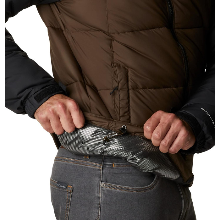 Куртка Columbia Pike Lake Hooded чоловіча, оливково-чорна, XL - тепла степлена куртка з капюшоном