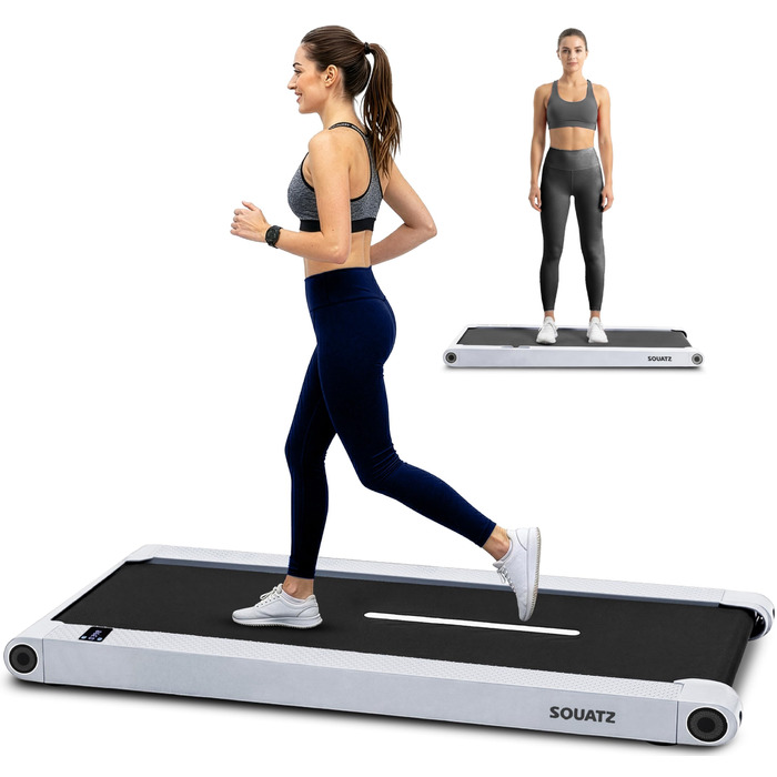 Бігова доріжка Walking Pad SQUATZ 2-в-1 з вібраційною платформою, складана, для дому та офісу, під стіл, до 120 кг, срібляста