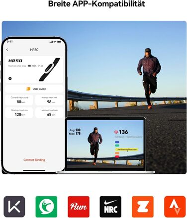 Пульсометр iGPSPORT HR50 Bluetooth ANT+ для велоспорту, бігу, фітнесу (водонепроникний)