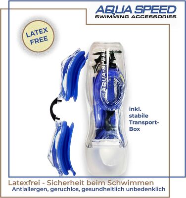 Плавальні окуляри Aqua Speed Lumina з діоптріями для дорослих, для короткозорих, індивідуальний підбір лінз, сині, прозорі