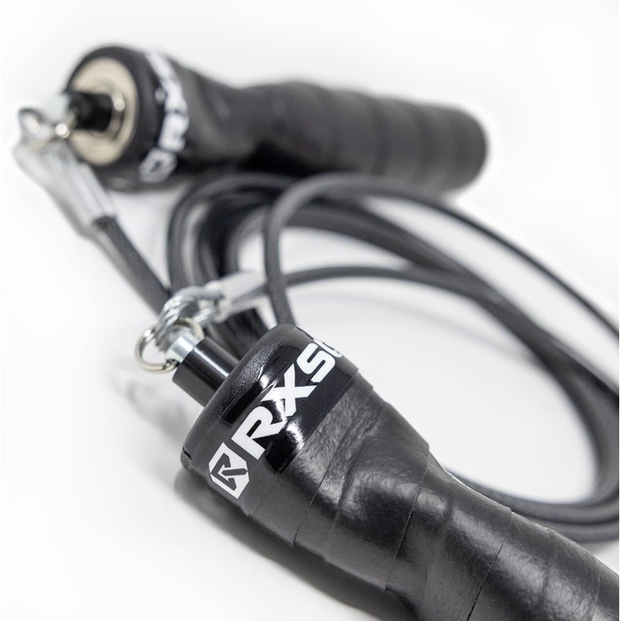 Скакалка Rx Smart Gear Black Ops з регулюванням довжини, чорна, для спорту, фітнесу, кросфіту, ММА, HIIT