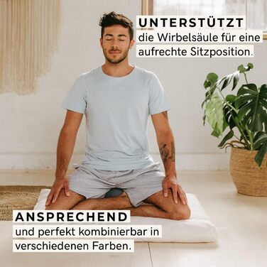 Медитаційний подушок Lotuscrafts®: високий (20 см), з дінковою начинкою, для йоги та медитації, круглий, знімний чохол, сертифікат GOTS Rose