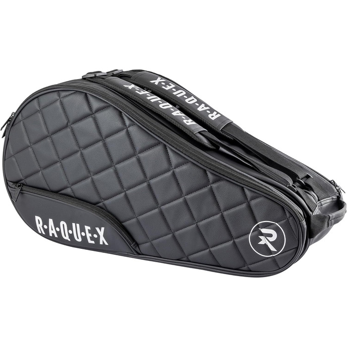 Raquex Elite преміальна сумка для падельних ракеток (до 4 штук), синя або чорна, шкірозамінник, чоловіча/жіноча, м'яка захисна падель-сумка, розкішний подарунок