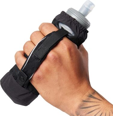 Nathan ExoDraw Grip Free Running Soft Flask 530 мл, BPA-free, з чохлом, сталь-сірий/чорний/червоний, пляшка для води для бігу