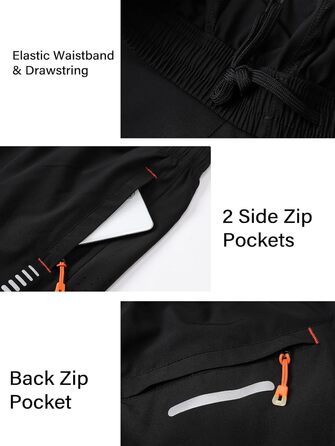 Шорти для бігу чоловічі Cimic, чорні, XL - дихаючі, швидковисихаючі, з кишенею на блискавці