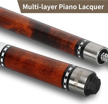 Більярдний кий GARSEN, 147.3 см, комплект з 4 шт, акорн-коричневий