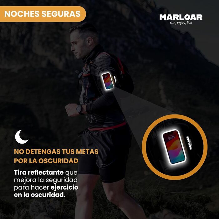 Брелок для рук MARLOAR для бігу, сумісний з iPhone, чорний