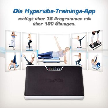 Віброплатформа Hypervibe G10 v2 для фітнесу та оздоровлення, біло-чорна