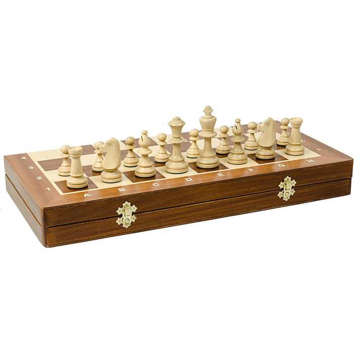 Набір шаховий турнірний Großartig NO.6 | Master Of Chess | Шаховий набір з шахівницею 54x54 см | Корпус з горіха та сикомори, високоякісний набір Staunton