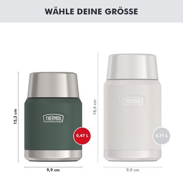 Термос для їжі Thermos ICON, матовий лісовий (Forest Mat), 0.47 л, зберігає тепло до 14 годин