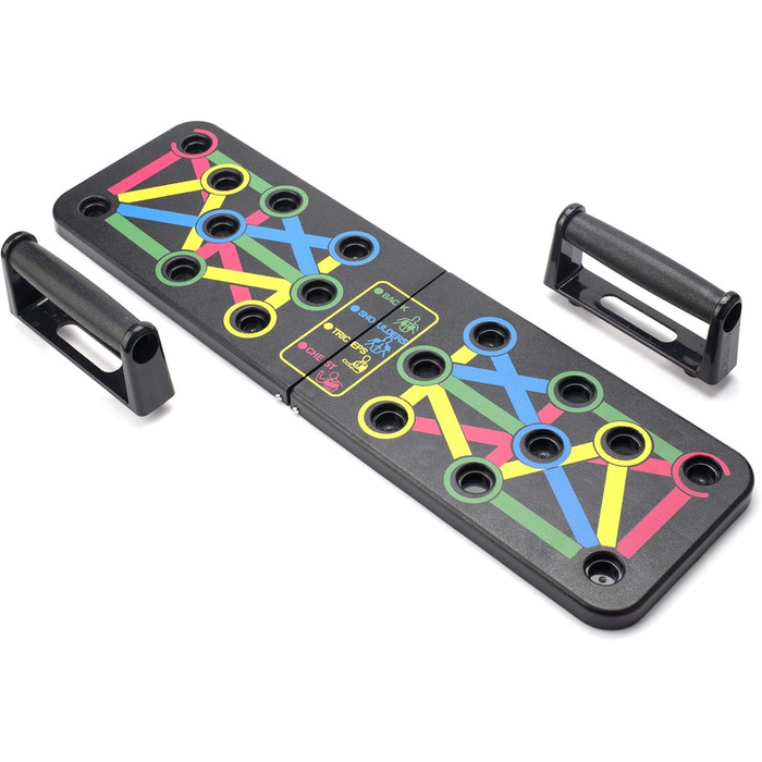 JL Sport Тренажер для віджимань 14-в-1 Push-Up Rack Board для дому та фітнесу, чорний, багатокольоровий