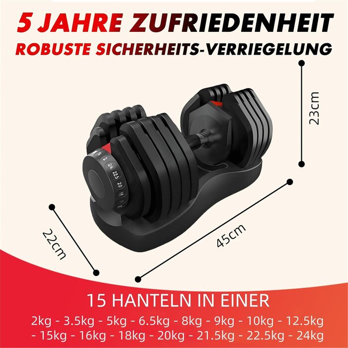 Регульовані гантелі 15 в 1: набір для силових та домашніх тренувань (24-40 кг)