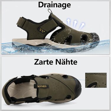 Чоловічі сандалі AX BOXING для трекінгу та спорту, зелені, розмір 44 EU