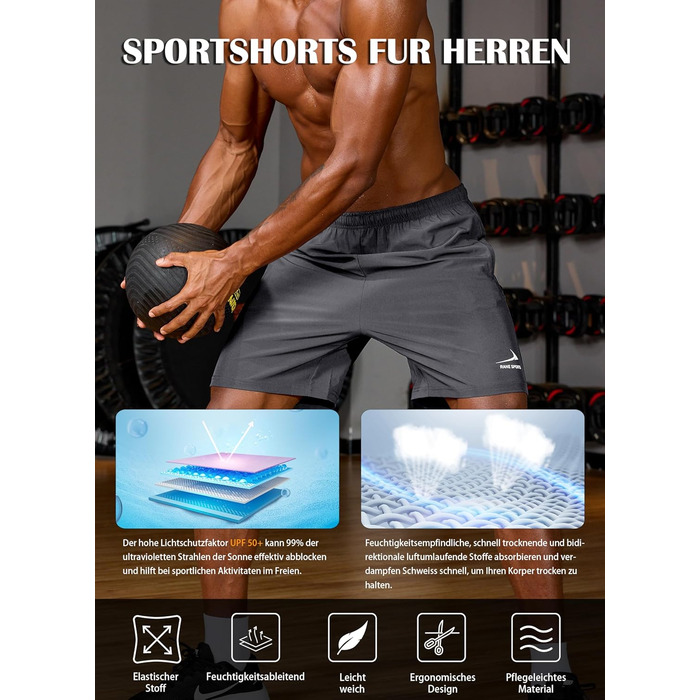 Шорти спортивні чоловічі з кишенею на блискавці – легкі, дихаючі, ідеальні для бігу, фітнесу та активного відпочинку сірого кольору, розмір L