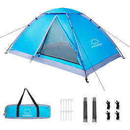 Купол намет для кемпінгу на 1-2 особи, легкий, портативний, водонепроникний, армійного кольору (зелений/синій)