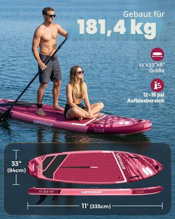 SUP дошка надувна A-ROSE BREEZE 320/335 см з веслом, насосом та рюкзаком - комплект для серфінгу