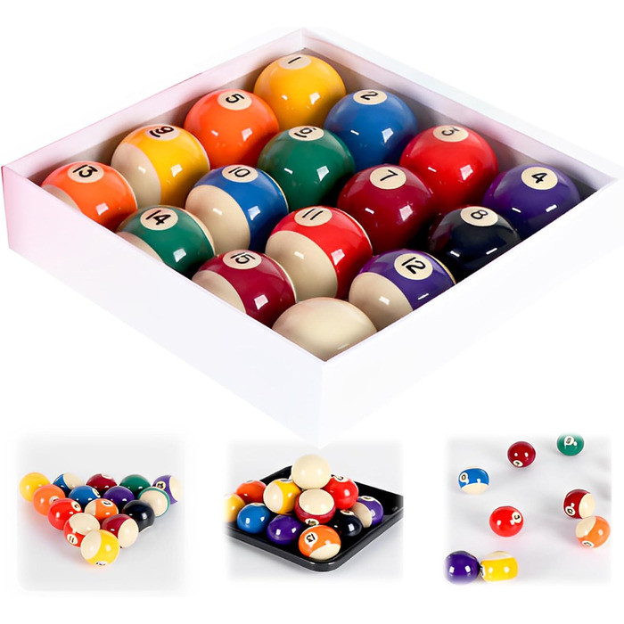 Набір куль для більярдного столу, 16 шт, 57.2 мм, кульки для більярду, кульки для пейнтболу, ігри в більярд, спорт, розваги