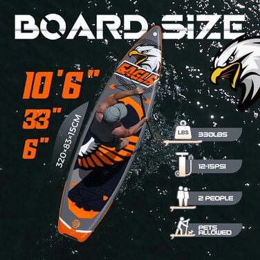 Надувний SUP-борд FunWater 11'10'6: комплект з аксесуарами для дорослих, для всіх рівнів підготовки