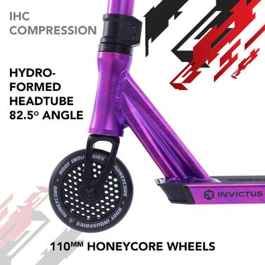 Трюковий самокат Root Industries Invictus ETCH Black для дітей та дорослих, професійний, чорний, колеса Pro