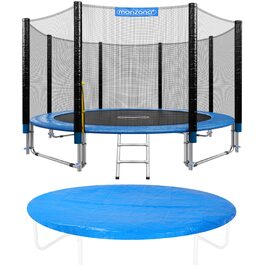 Трамплін Monzana Ø 244/305/366/426 см Комплект з сіткою, сходами, захистом краю та аксесуарами. Дитячий та садовий тромплін