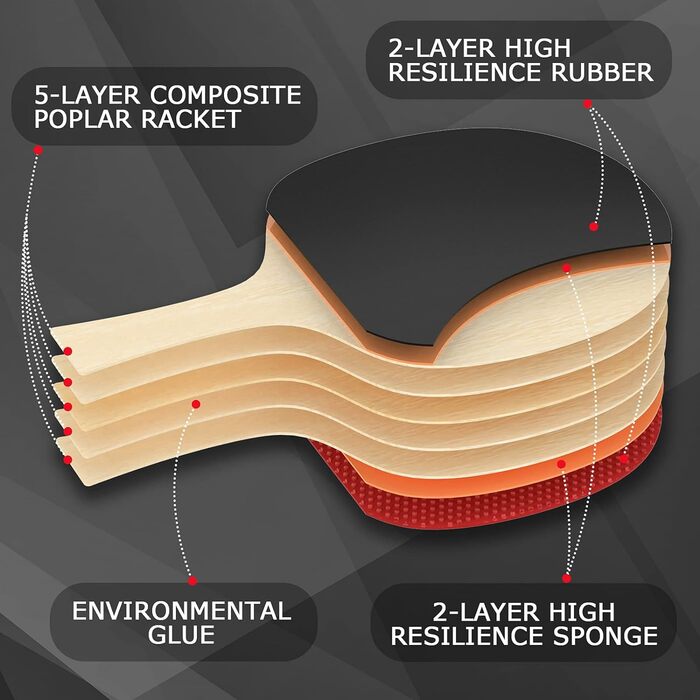 XGEAR Набір для пінг-понгу для подорожей: стіл, 2 ракетки, 3 м'ячі, сітка, для всіх віків, блакитний
