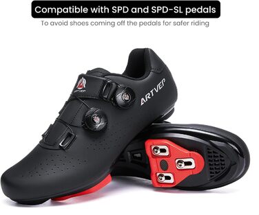 Велотуфлі для їзди на велосипеді: чоловічі та жіночі MTB, сумісні з педалями Look SPD, SPD-SL, Delta Lock, Peloton. Білий колір (45 EU, чорні шипи в комплекті)