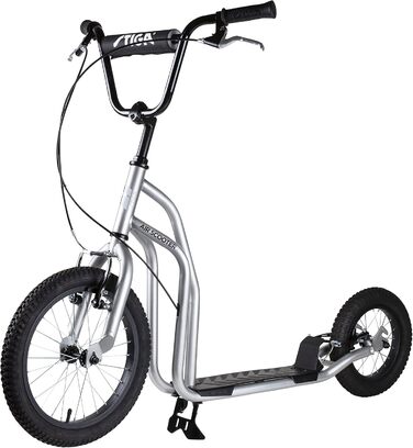 Самокат STIGA Air Scooter для міста, сталевий каркас, ручне гальмо, алюмінієві диски, регульований кермо, для дітей від 7 років, вантажопідйомність 100 кг