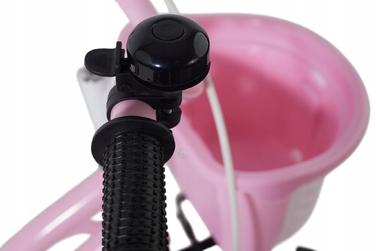 Дитячий велосипед 16 дюймів для дівчинки з ручкою-штовхачем, бічними колесами та кошиком Kimet