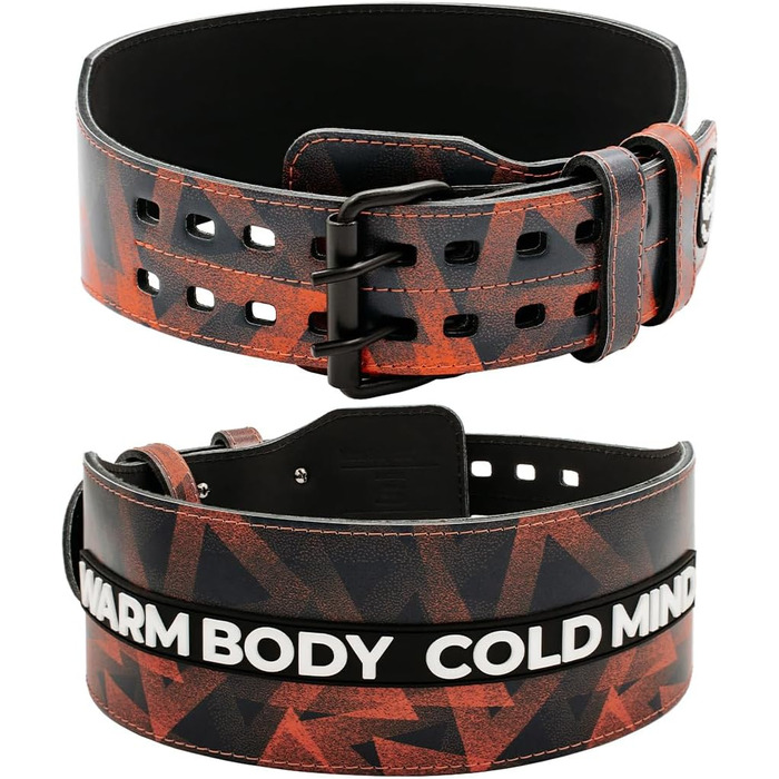 Пояс для важкої атлетики WARM BODY COD MIND Premium (10см) - для силових тренувань, кросфіту, бодібілдингу, фітнесу, пауерліфтингу. Підходить для жінок та чоловіків (L, Червоний & Чорний)