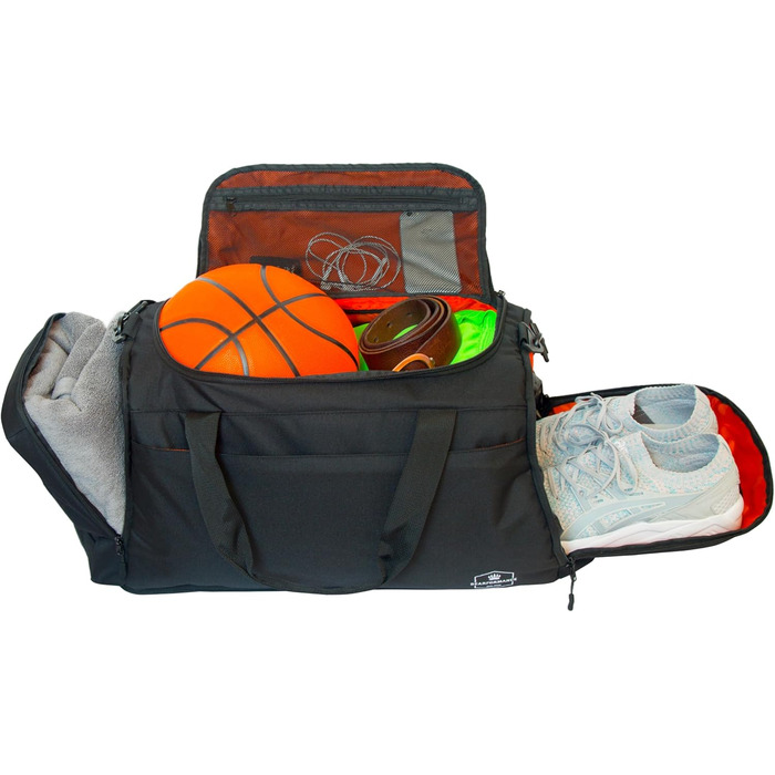 Bearformance Ultimate Спортивна сумка-рюкзак 50L з відділенням для взуття та вологих речей, чорна, з переробленого PET, для тренажерного залу, спорту, подорожей, чоловіків і жінок